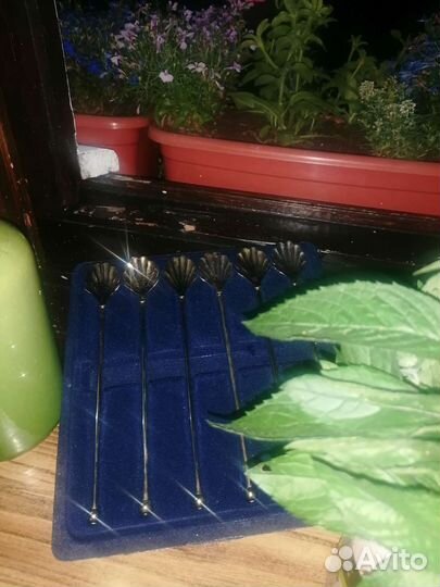 Винтажные коктейльные ложки-трубочки мельхиор