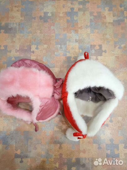 Шапка зимняя детская красная