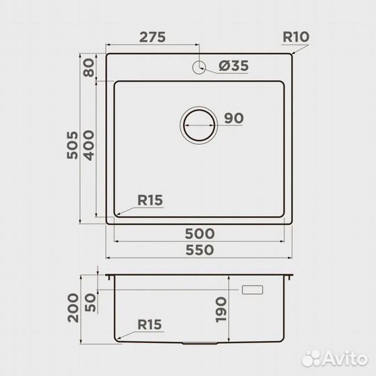 Кухонная мойка omoikiri amadare 55 in