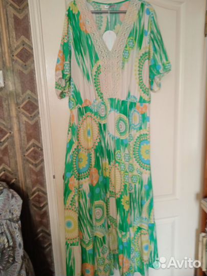 Платье новое, штапель, размер 6XL