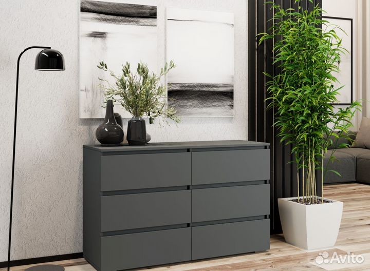 Комод Idea новый в цвете графит