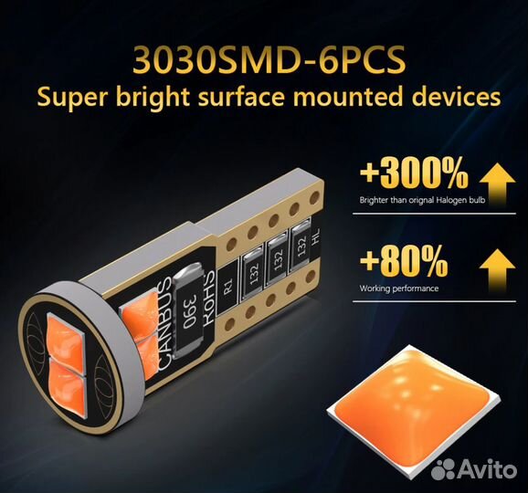 LED лампы(цоколь W5W)