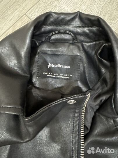 Кожаная куртка stradivarius женская