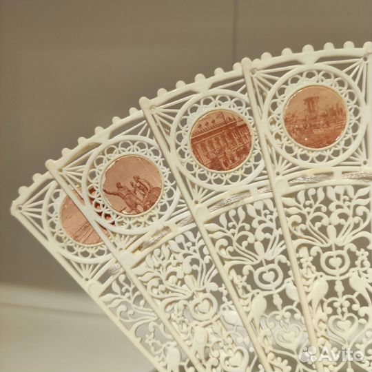 Советский винтажный веер, с видами Москвы