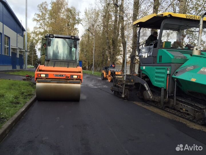 Асфальтирование, укладка асфальтной крошки