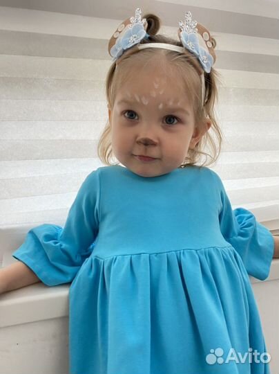 Повязка на голову для девочки олененок новогодняя