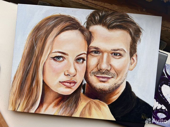Портрет по фото на заказ Картина Акварель Акрил