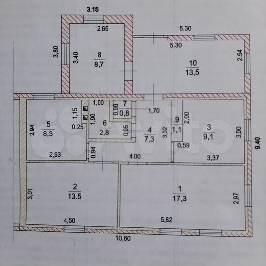 Дом 82,4 м² на участке 10 сот.