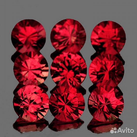 Шпинель натуральная 0,97Ct 9шт 3,0мм VVS Круг Мьян