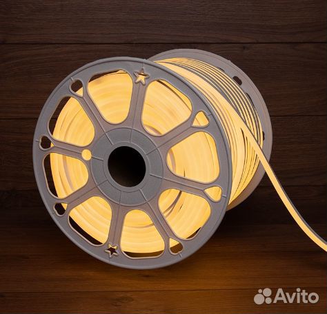 Гибкий неон / лента 8х16 мм, теплый белый, 120 LED