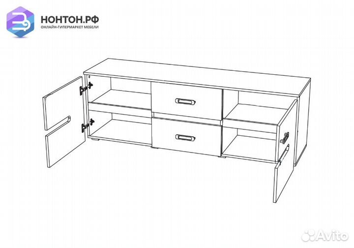 Тв-тумба Ким бетон графит / cонома
