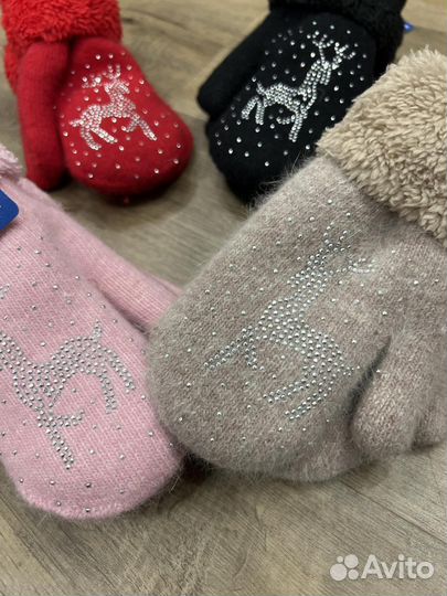 Варежки теплые на девочку