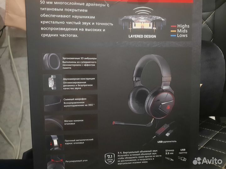 Наушники с микрофоном A4 Bloody G600i