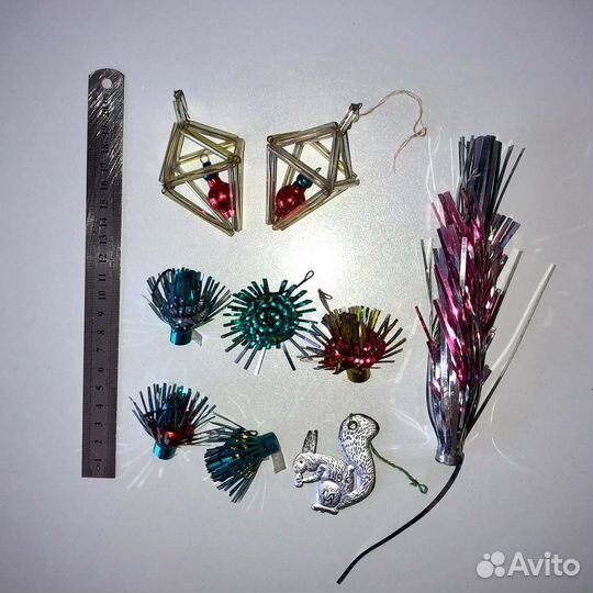 Ёлочные игрушки СССР стекло
