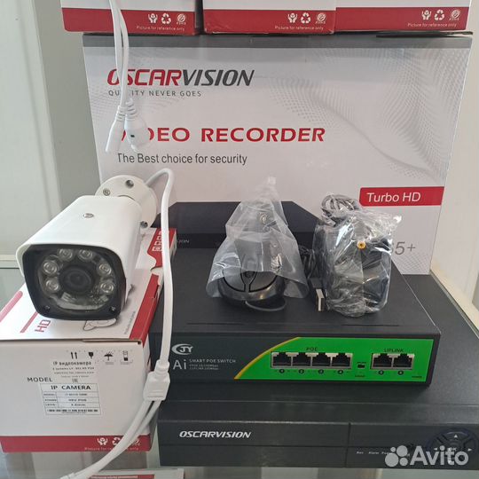 Комплект видеонаблюдения 4 камеры 4мр ip poe