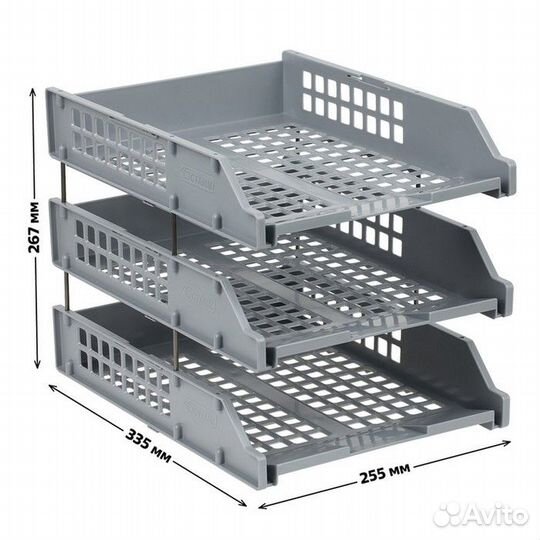 Набор лотков для бумаг горизонтальных, strong 3 шт