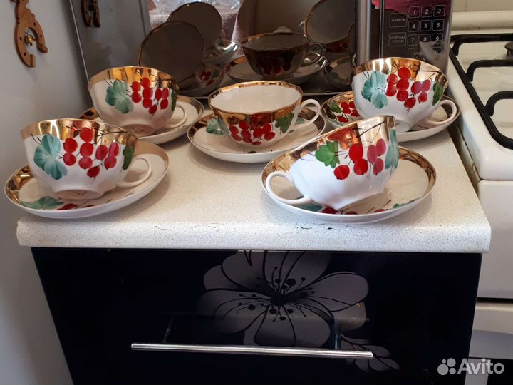 Чайные пары костяной фарфор ручная роспись