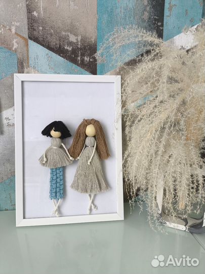 Куклы макраме семья