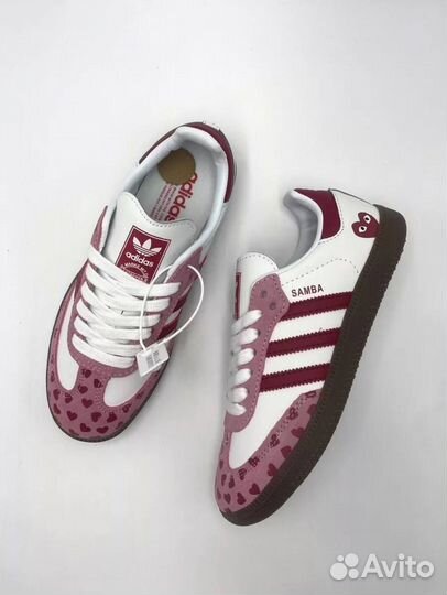 Кеды adidas samba сердечки
