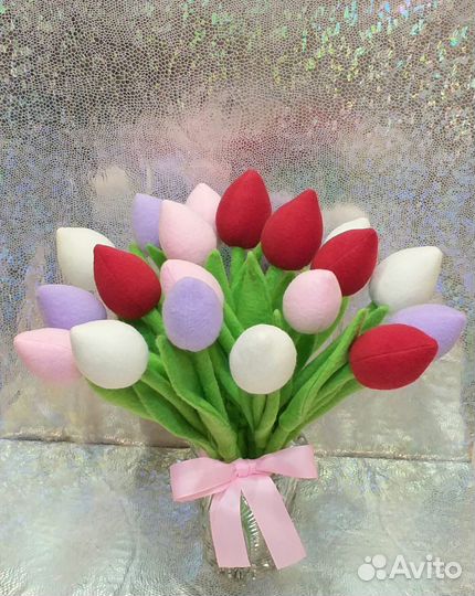 Текстильные тюльпаны