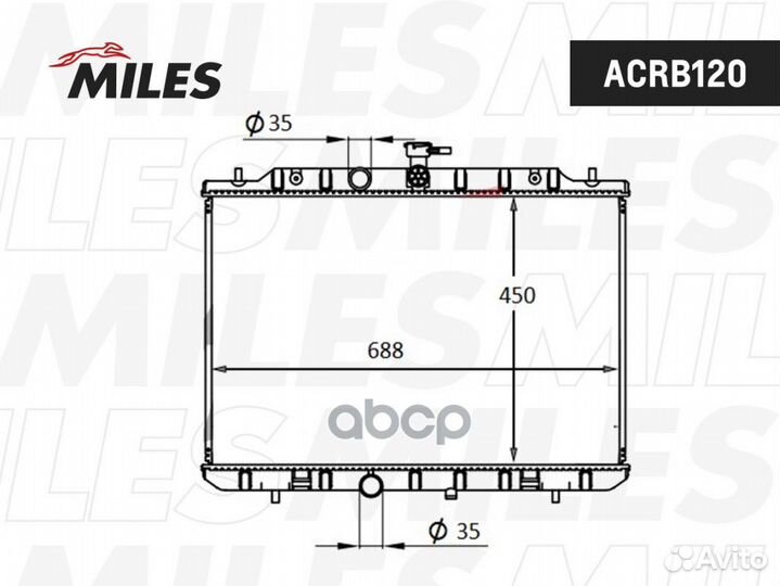 Радиатор nissan X-trail 2.0 A/T 07- паяный acrb