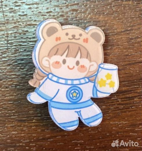 Значки детские аниме с мишкой