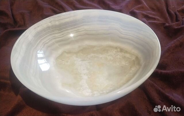 Ваза-чаша оникс белый натуральный 30,5см