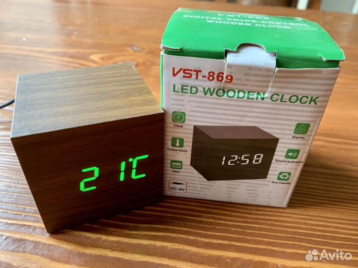 Часы-будильник (дерево)