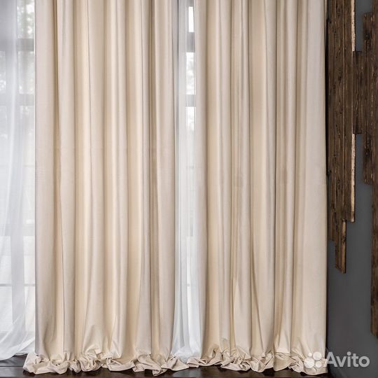 Комплект штор бархат Беллиссимо Ванильный крем