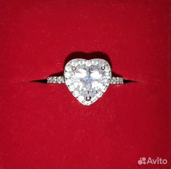 Кольцо сердце серебряное 15,5 р. Sunlight