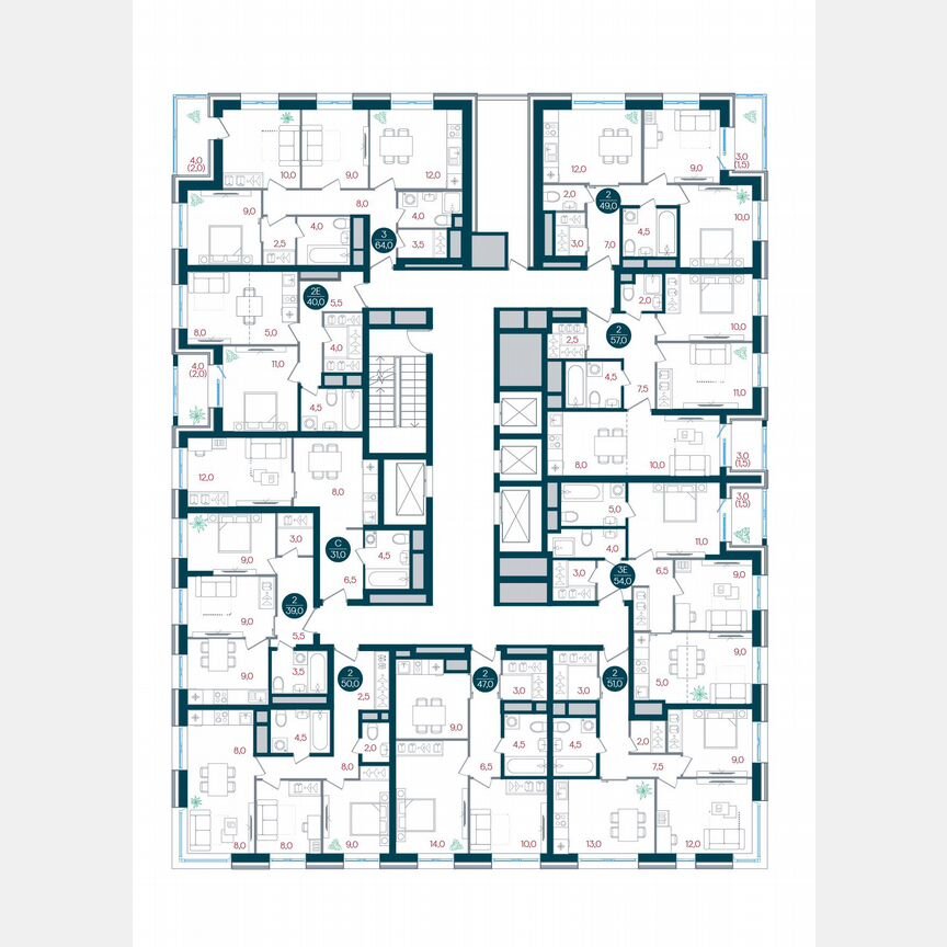 3-к. квартира, 64 м², 14/32 эт.