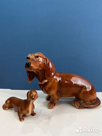 Фигурка собака Такса фарфор