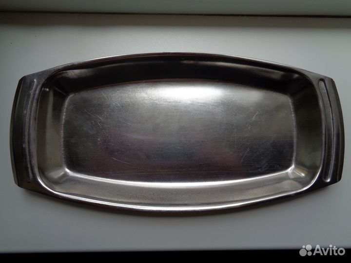 Блюдо из толстой нержавейки СССР новое