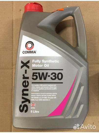 SYX5L Моторное масло синт. comma 5W30 syner-X (5L)