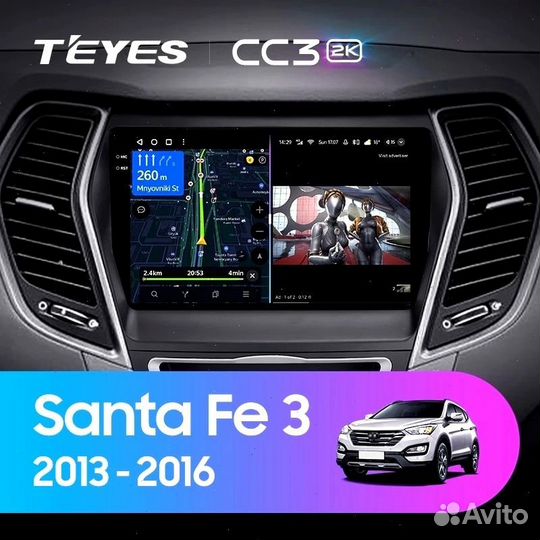 Teyes CC3 2K магнитола для Hyundai Santa Fe 2013+
