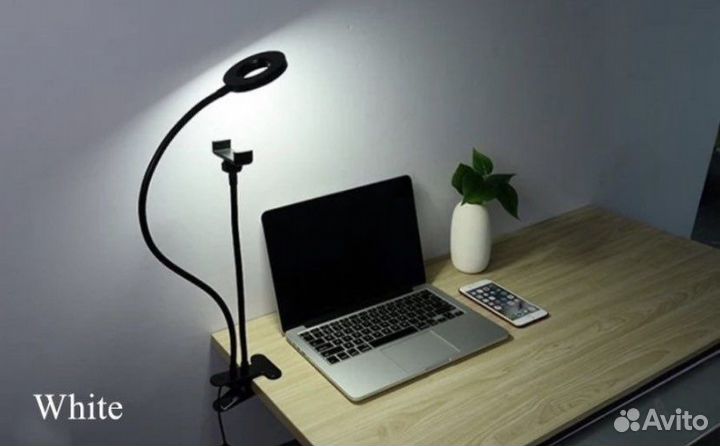 Кольцевая лампа с прищепкой