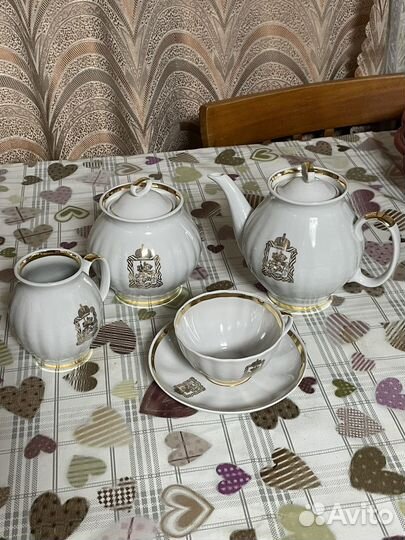 Сервиз чайный Дулёвский Фарфор Белый Лебедь