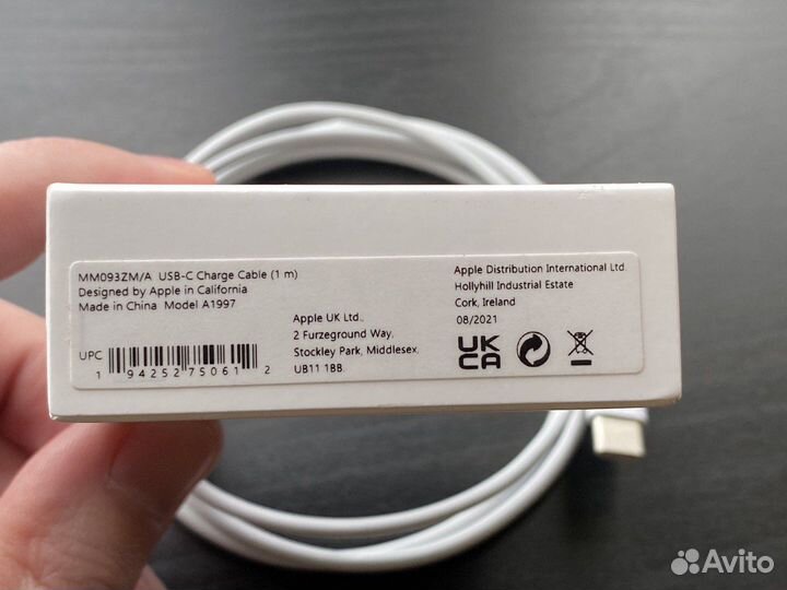 Кабель Apple USB-C Charge Cable 1m (MM093ZM/A)