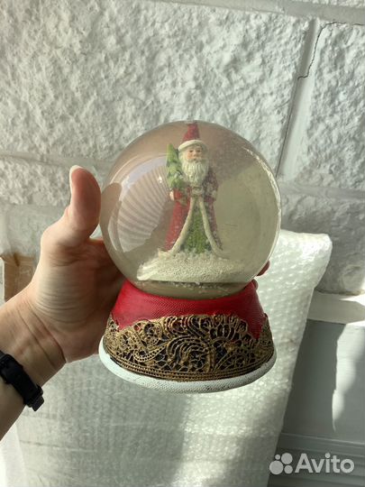 Снежный шар новогодний с дедом морозом, стекло