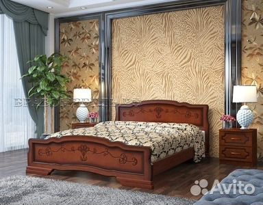 Кровать двухспальная 140 200 из массива