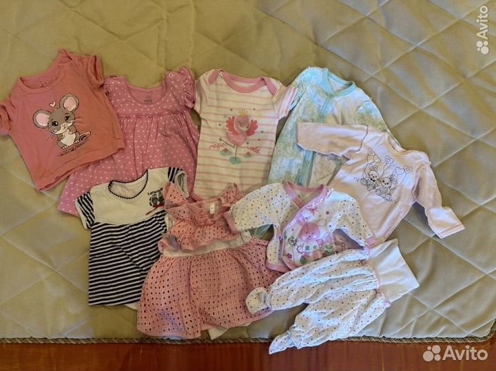 Пакет одежды на девочку 0-3 месяца 50-62см