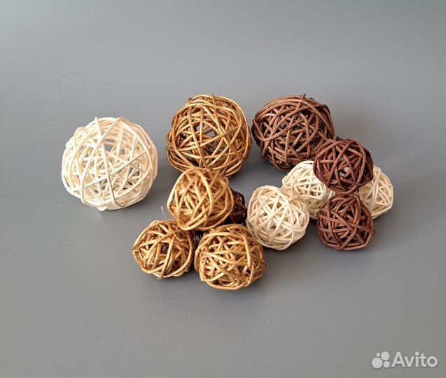 Шарики из ротанга для декора
