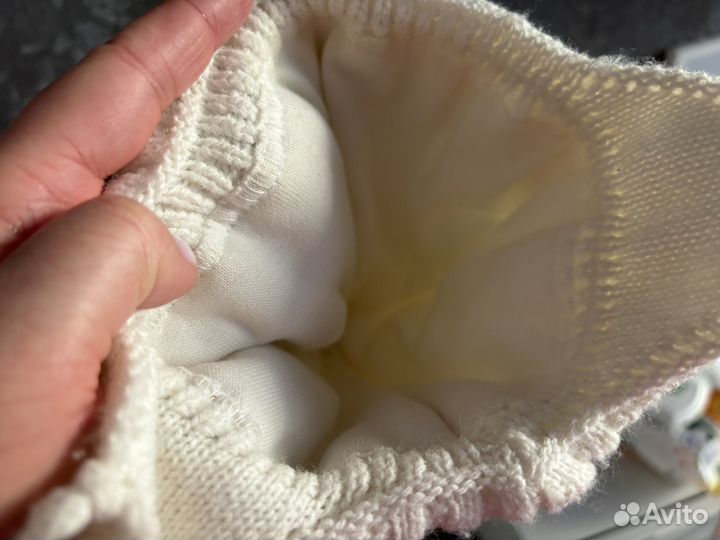 Шапка зимняя детская 35-38 см для новорожденных