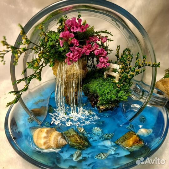 Моссариум, кружечка с блюдцем