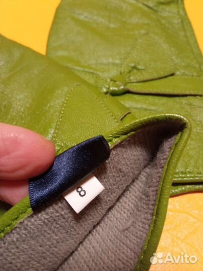 Перчатки женские кожаные, цвет зелёный