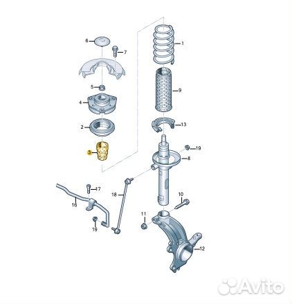 Отбойник передний Skoda Karoq djka 2021