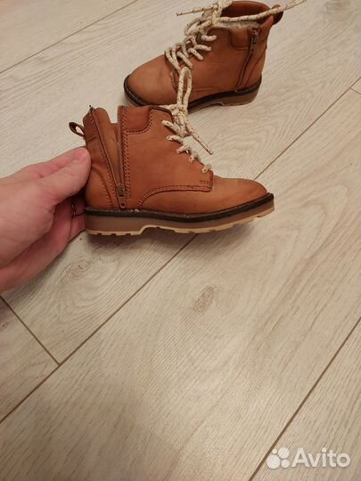 Ботинки зимние детские 23 натуральная замша и мех