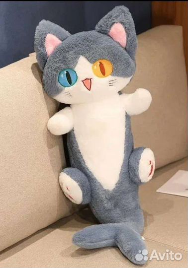Кот акула мягкая игрушка подушка, 85см, новая