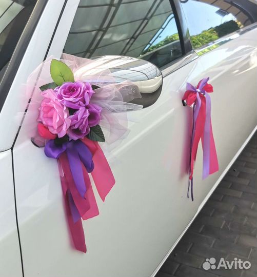 Украшения на зеркала для свадебного кортежа