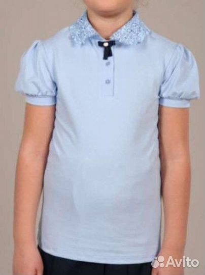 Новая блузка голубая для школы